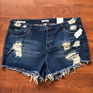 Distressed Jean shorts